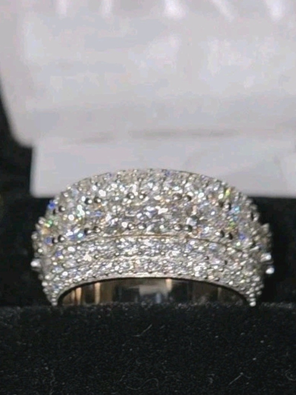 3 Carat Moissanite 925 Sterling Silver Band Ring, Bling Iced, Size 8 - Picture 3 of 9